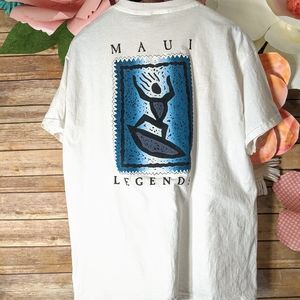 Maui Legends Surf T Shirt Mens XL Vintage FIRE GUC